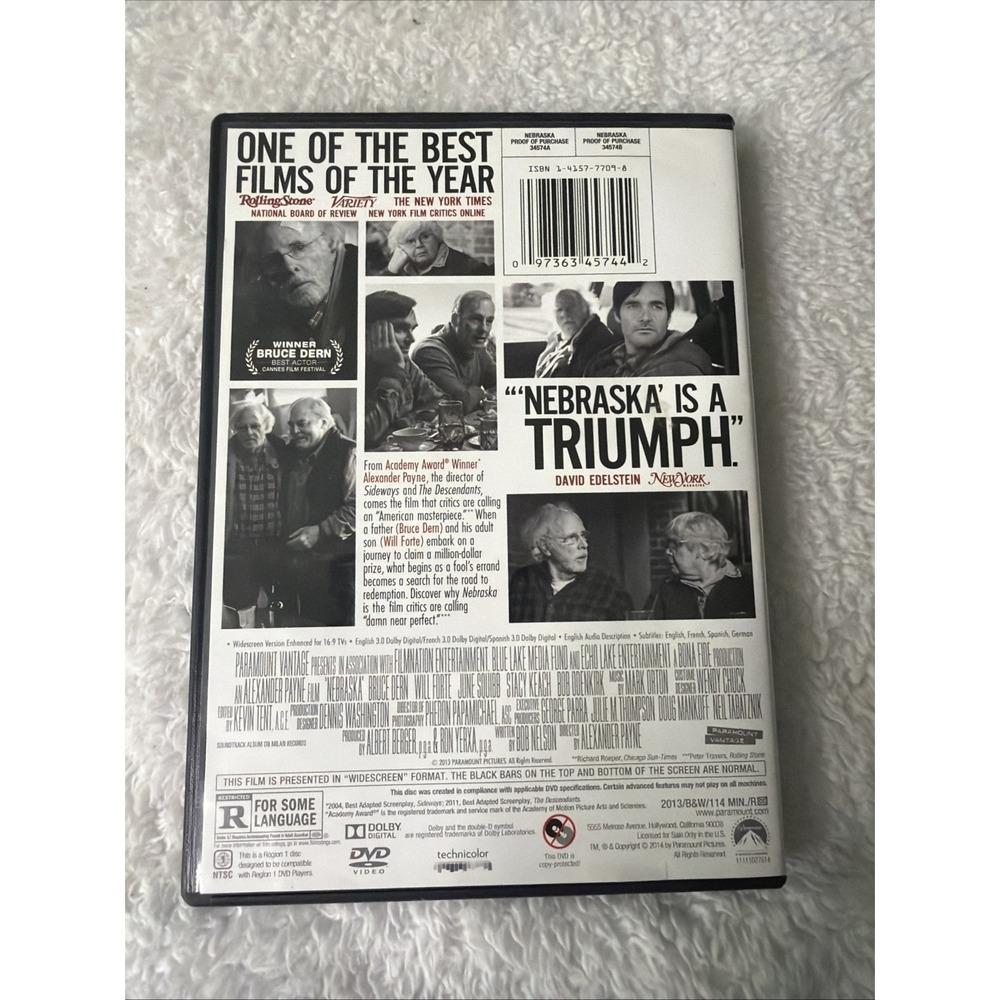 Nebraska DVD 203 Bruce Dern Will Forte Black And White Stacy Keach Bob Odenkirk - Picture 2 of 8